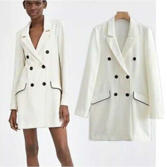 Zara Jackets & Blazers - Zara linen blend double breasted blazer Medium NWT